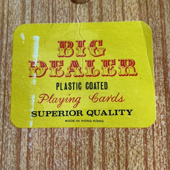 Vintage Big Dealer Plastic Coated Jumbo Playing Cards Made In Hong Kong - Picture 1 of 8